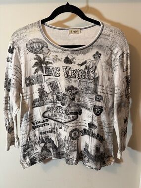 Cactus Black & White Graphic Crewneck Tee